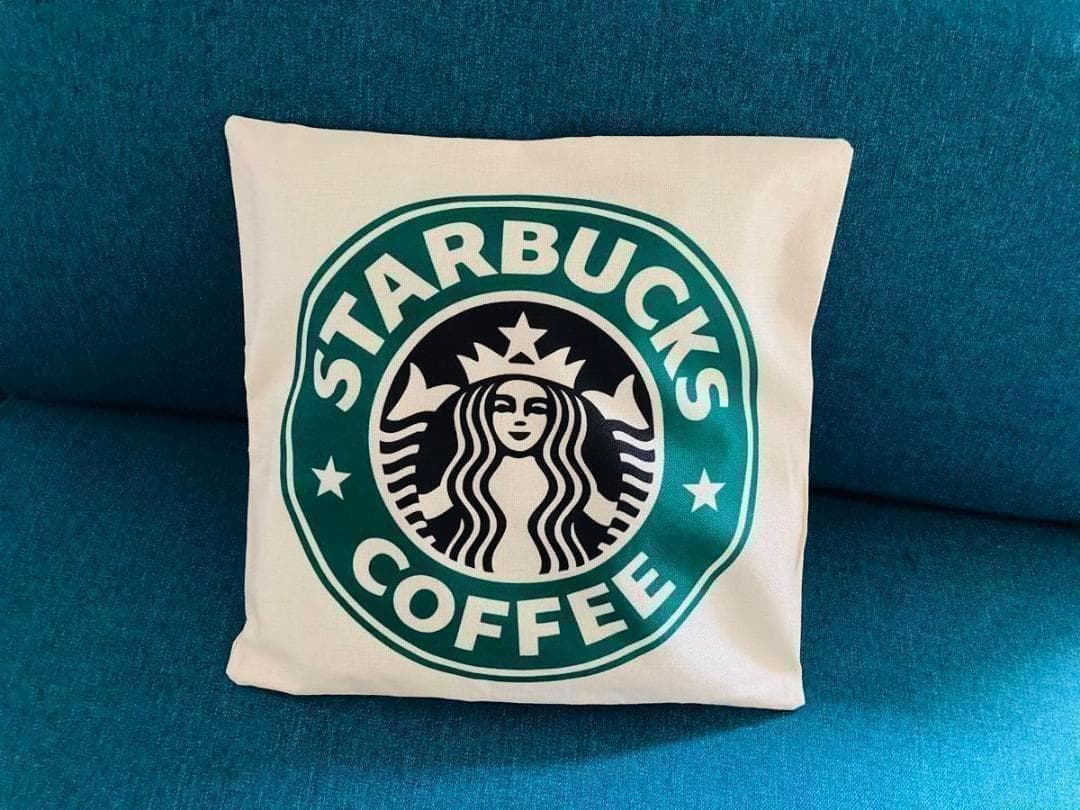 スタバ クッションカバー グリーン 45x45cm サムネイル