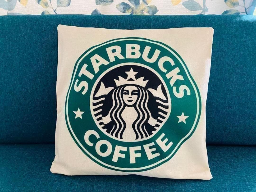 スタバ クッションカバー グリーン 45x45cm サムネイル