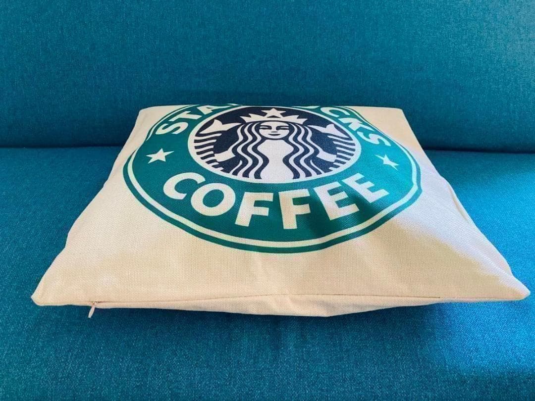 スタバ クッションカバー グリーン 45x45cm サムネイル